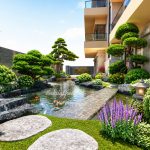 Thiết kế sân vườn hồ cá koi khu vực Cẩm Phả, Quảng Ninh